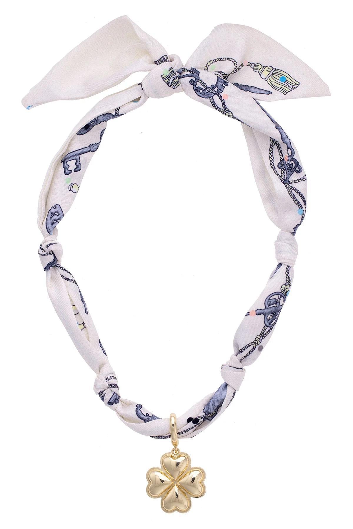CHARMED By Canvas Scarf Necklaces with Charm