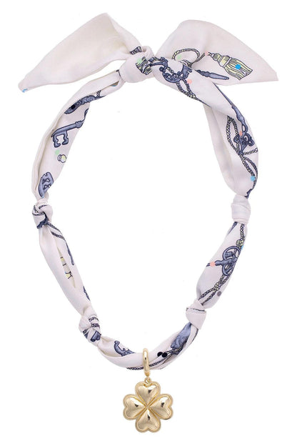 CHARMED By Canvas Scarf Necklaces with Charm