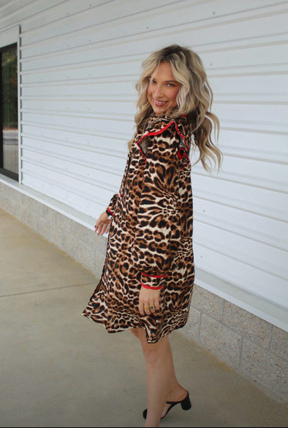 Back for More Red Animal Print Dress