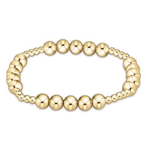 Classic Blissful Pattern 3mm Bead Bracelet - 6mm Gold