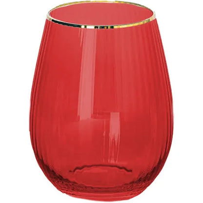 Assorted Holiday Stemless Wine Glass
