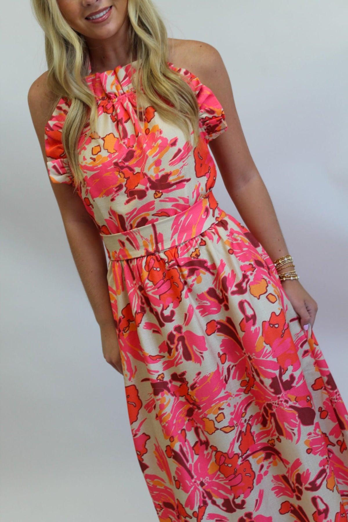 High Tide Sunset Dove Maxi Dress
