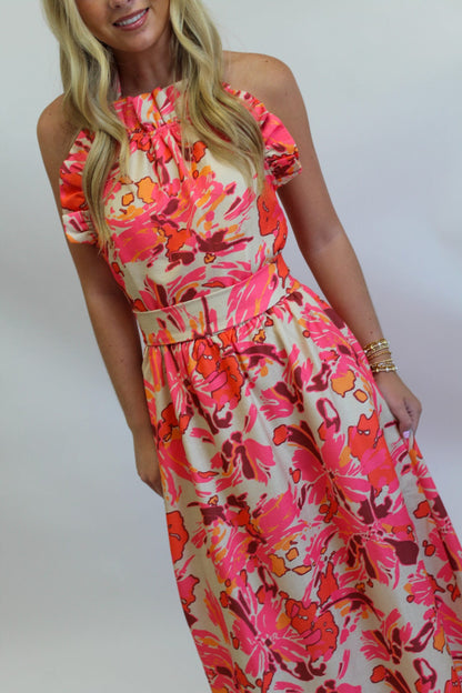 High Tide Sunset Dove Maxi Dress