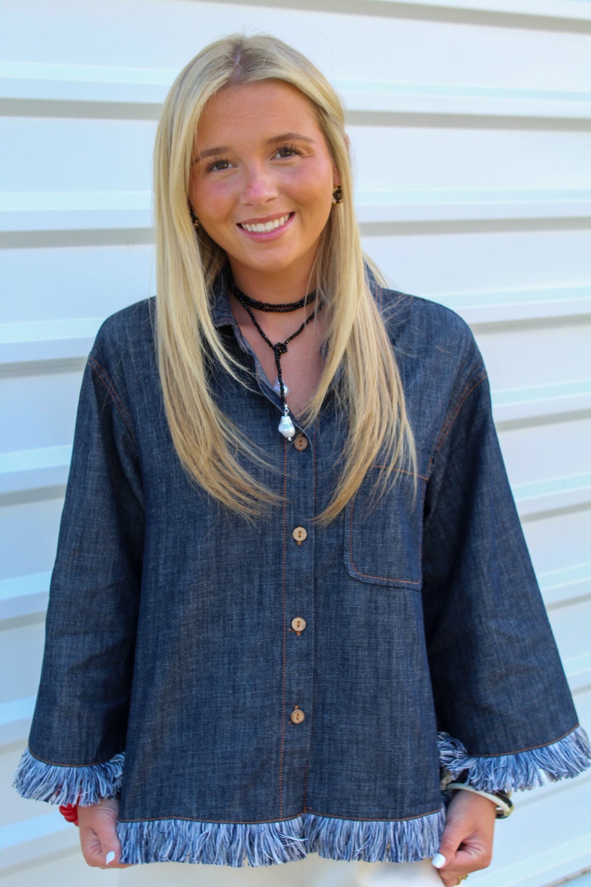 Fringe Benefits Denim Top