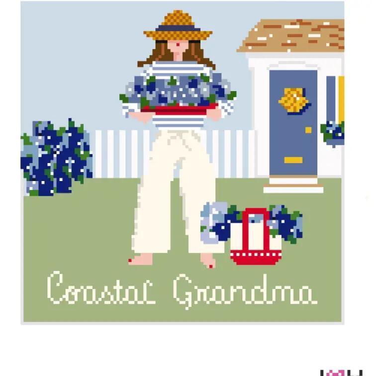 Coastal Grandma Needlepoint Canvas