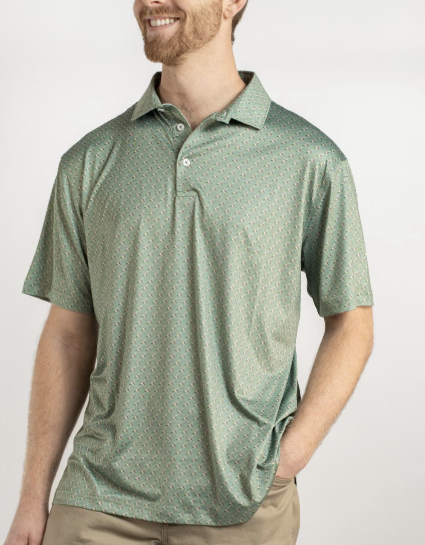 Men's Flying Mallard Performance Polo Green/Multi