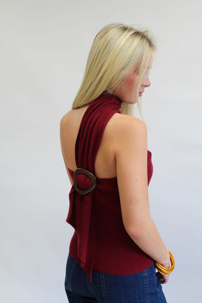 Bordeaux Beauty One Shoulder Top