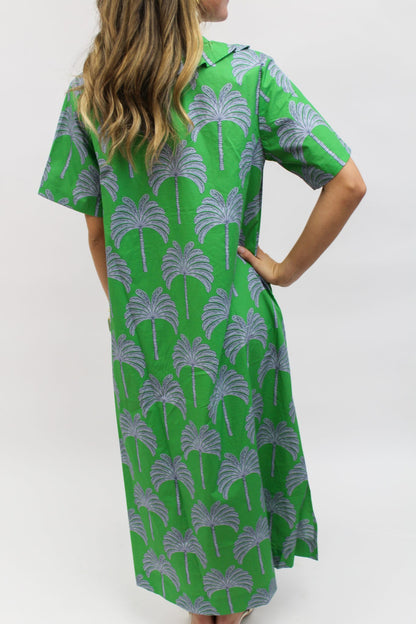 Georgia Palm Dress Green by Caryn Lawn