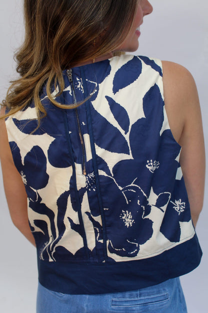 Navy Oasis Crop Top