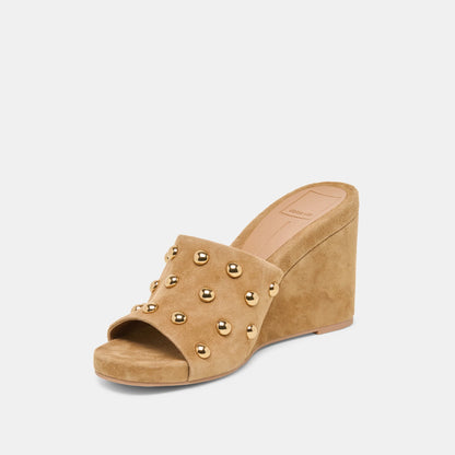 Holta Stud - Light Brown Suede