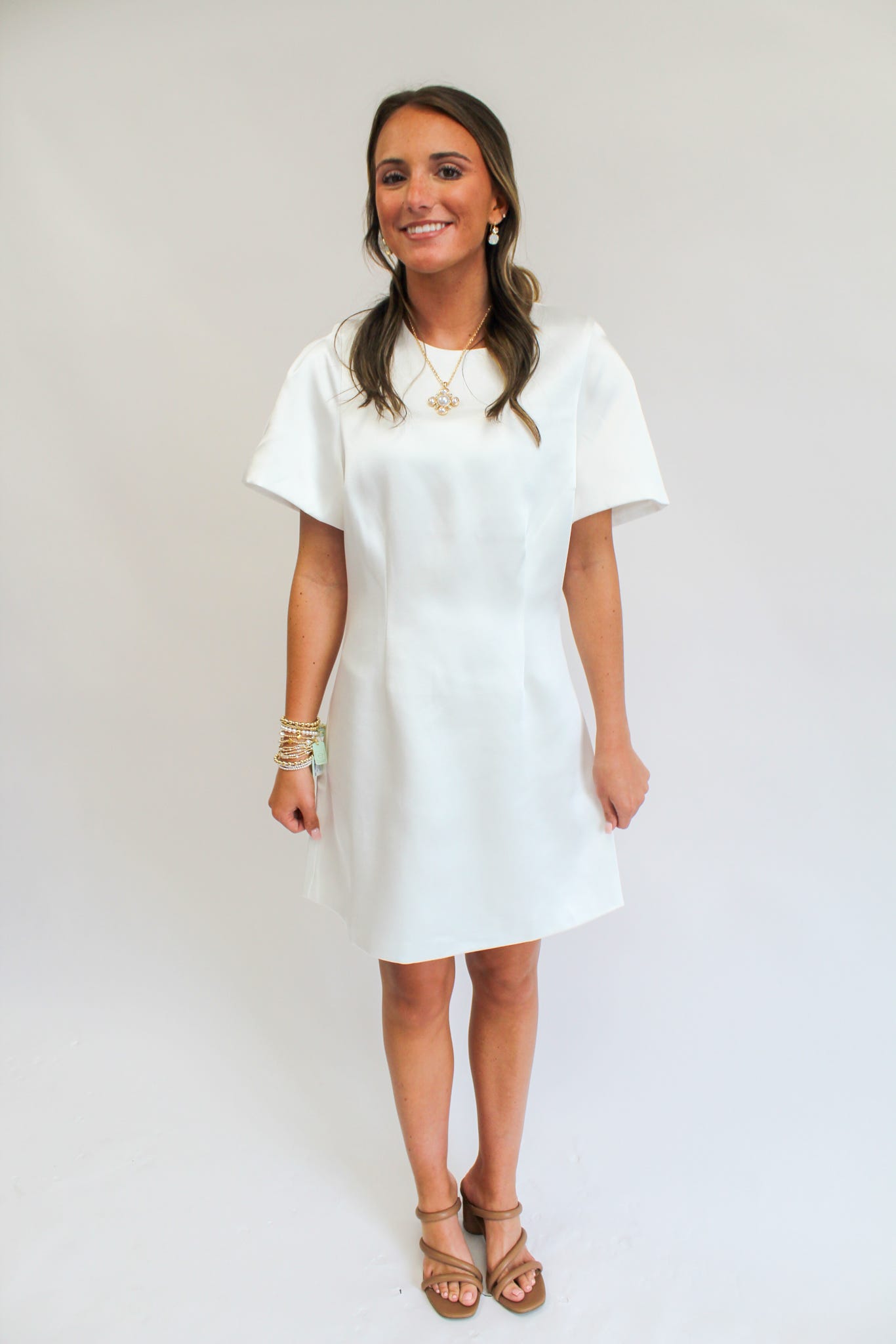 Sweet Moments Satin Puff Sleeve Mini Dress
