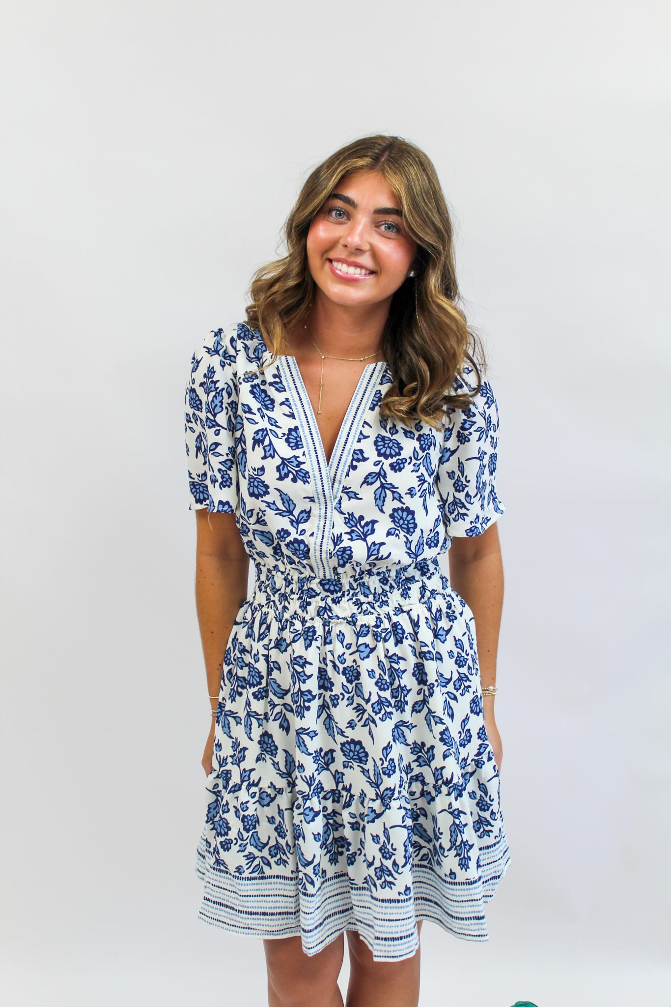 Tracey Mini Dress - Ivy Script Navy