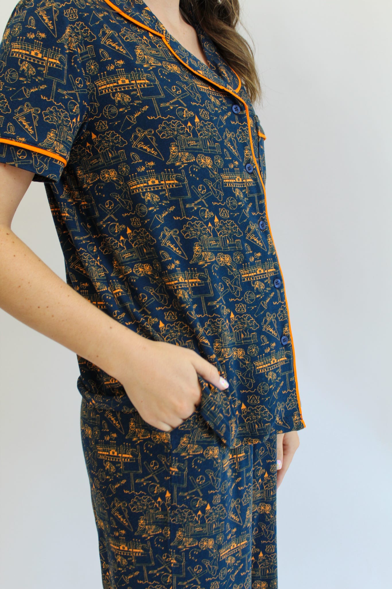 Team Toile Auburn Charlotte Pajama Pant Set