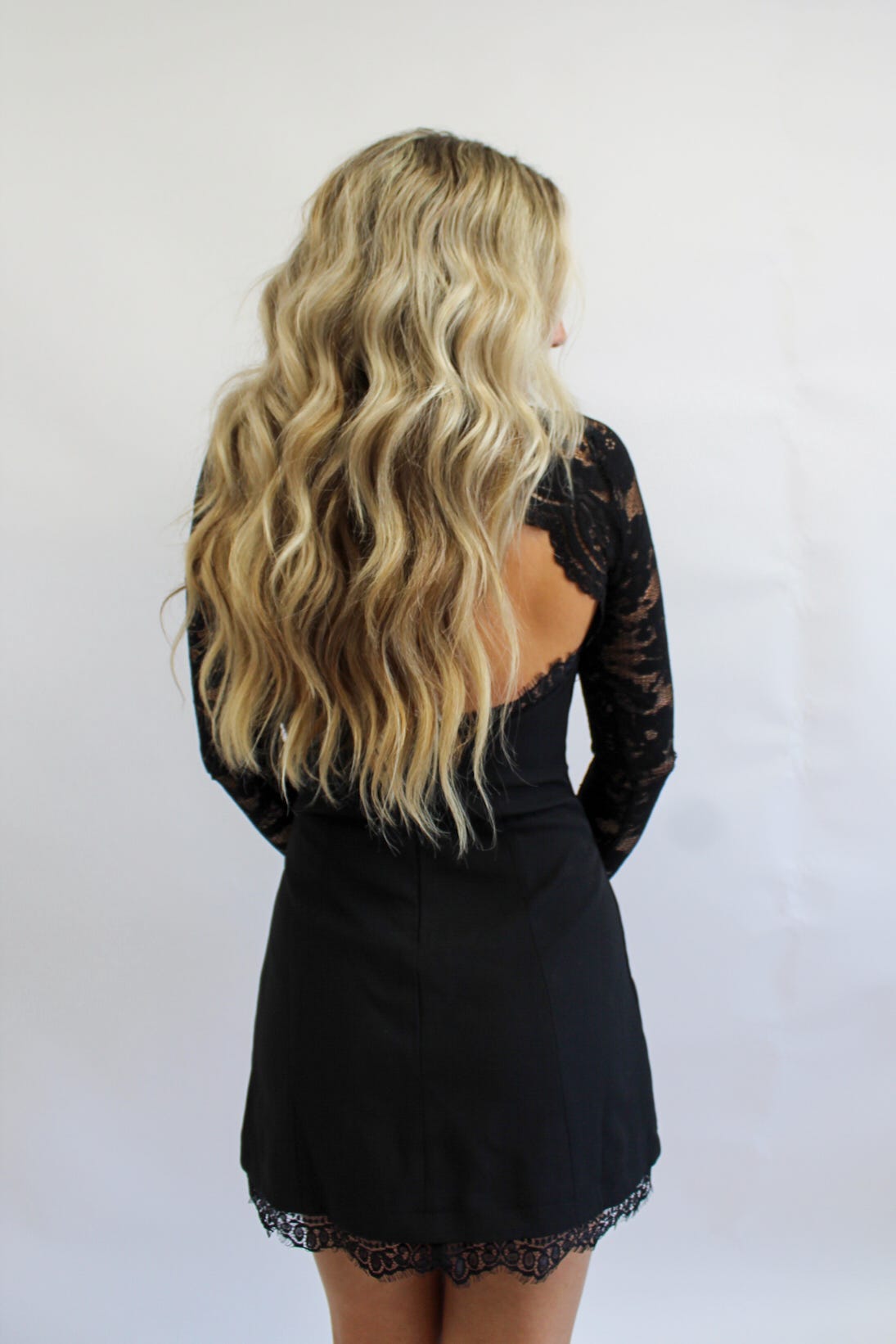 Midnight Romance Open Back Mini Dress