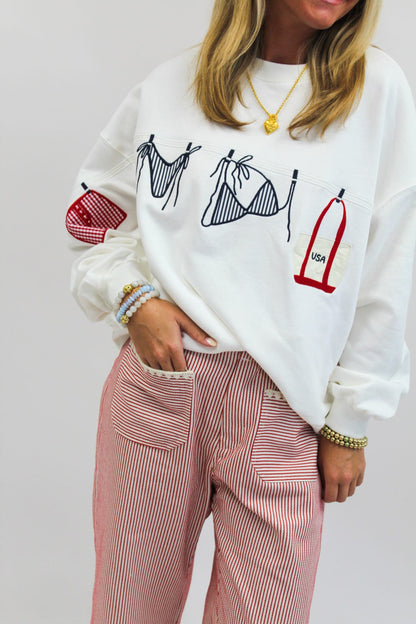 Bikinis and Bags Patriotic Sweatshirt
