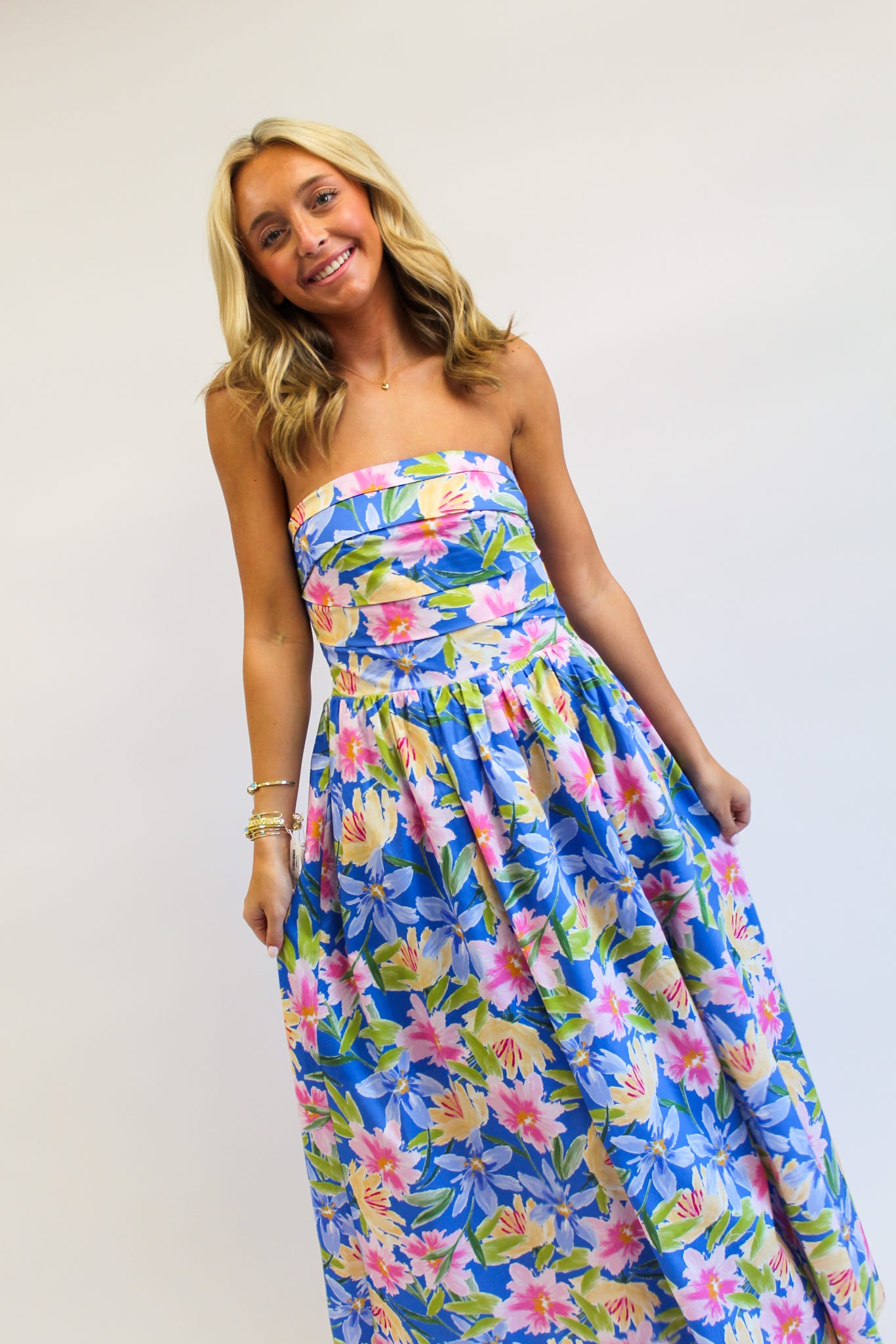 Sunset Petal Sky Maxi Dress