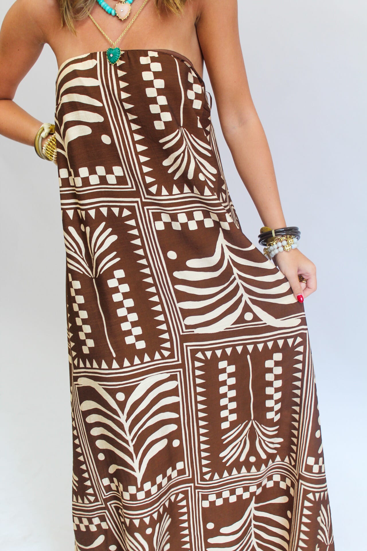 Terracotta Script Maxi Dress