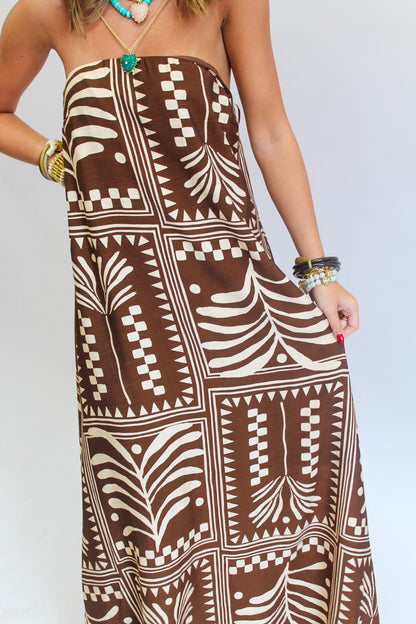 Terracotta Script Maxi Dress