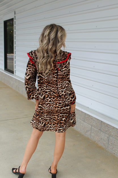 Back for More Red Animal Print Dress