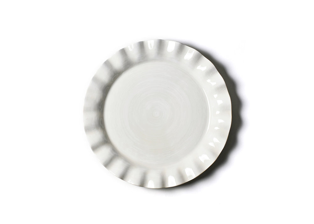 Signature White Ruffle Round Platter