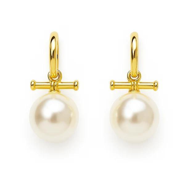 Toggle Bar Pearl Earrings - Modern Classic Style