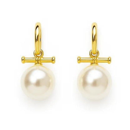 Toggle Bar Pearl Earrings - Modern Classic Style