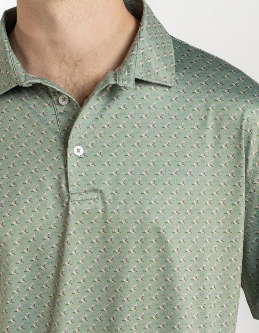 Men's Flying Mallard Performance Polo Green/Multi