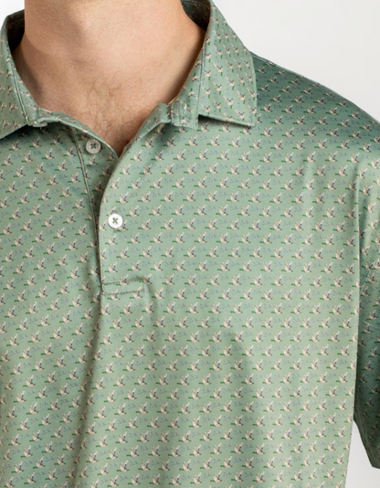 Men's Flying Mallard Performance Polo Green/Multi
