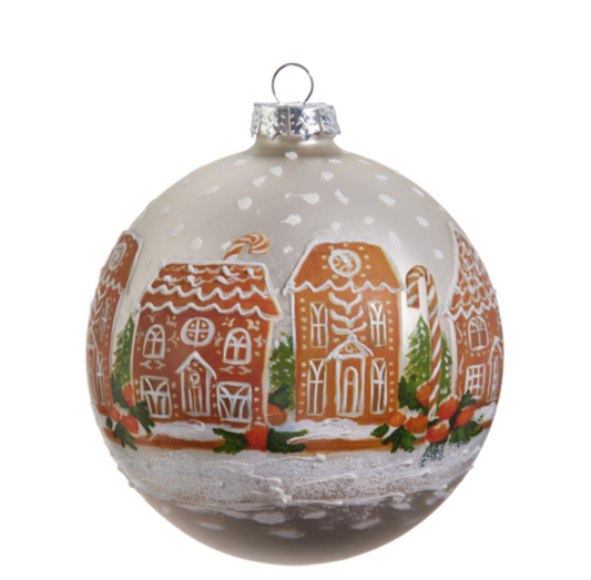 Gingerbread House Ball Ornament