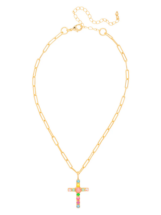 Cross Paperclip Pendant Necklace Candy Carnival