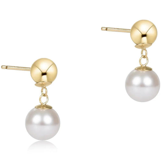 Classic 10 mm Ball Drop Stud- Pearl