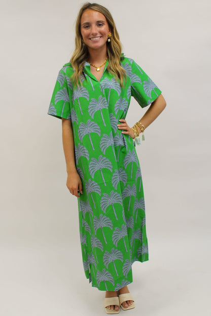 Georgia Palm Dress Green by Caryn Lawn