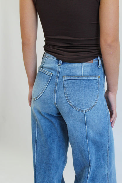 Liza Multi Inseam Palazzo Jeans with Shield Pockets