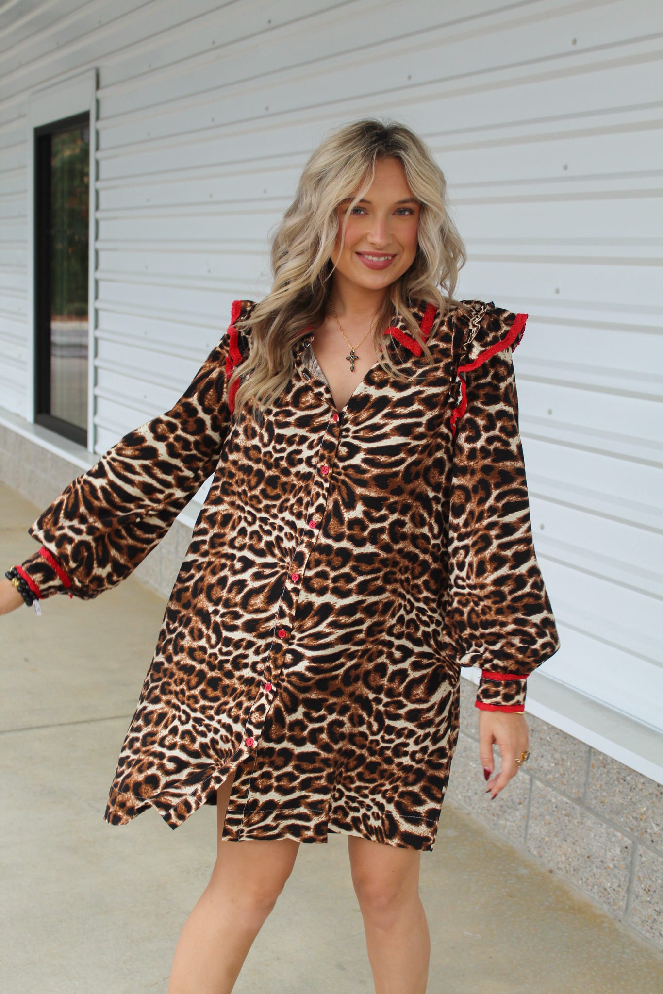 Back for More Red Animal Print Dress