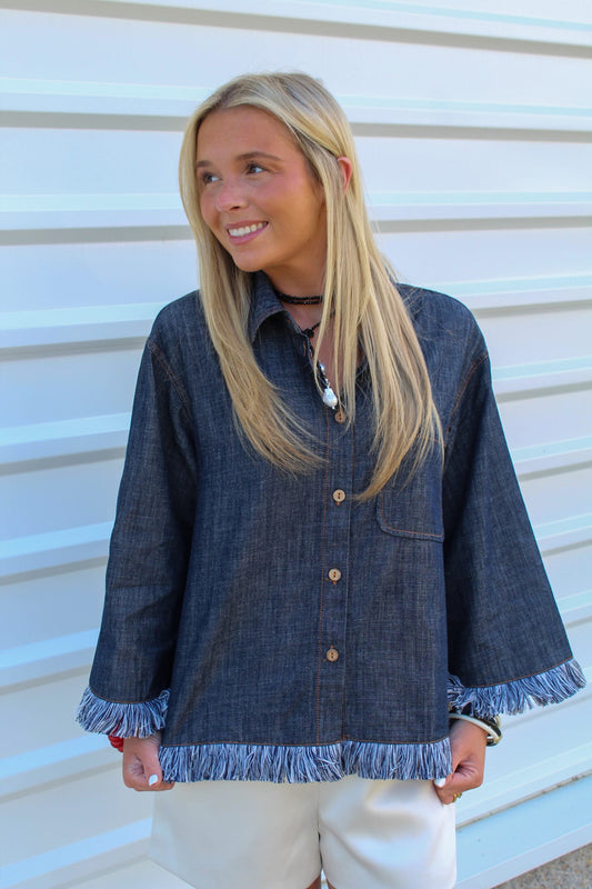 Fringe Benefits Denim Top