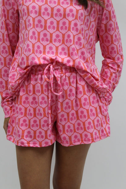 Short Set Annie Rosette Charm Pink