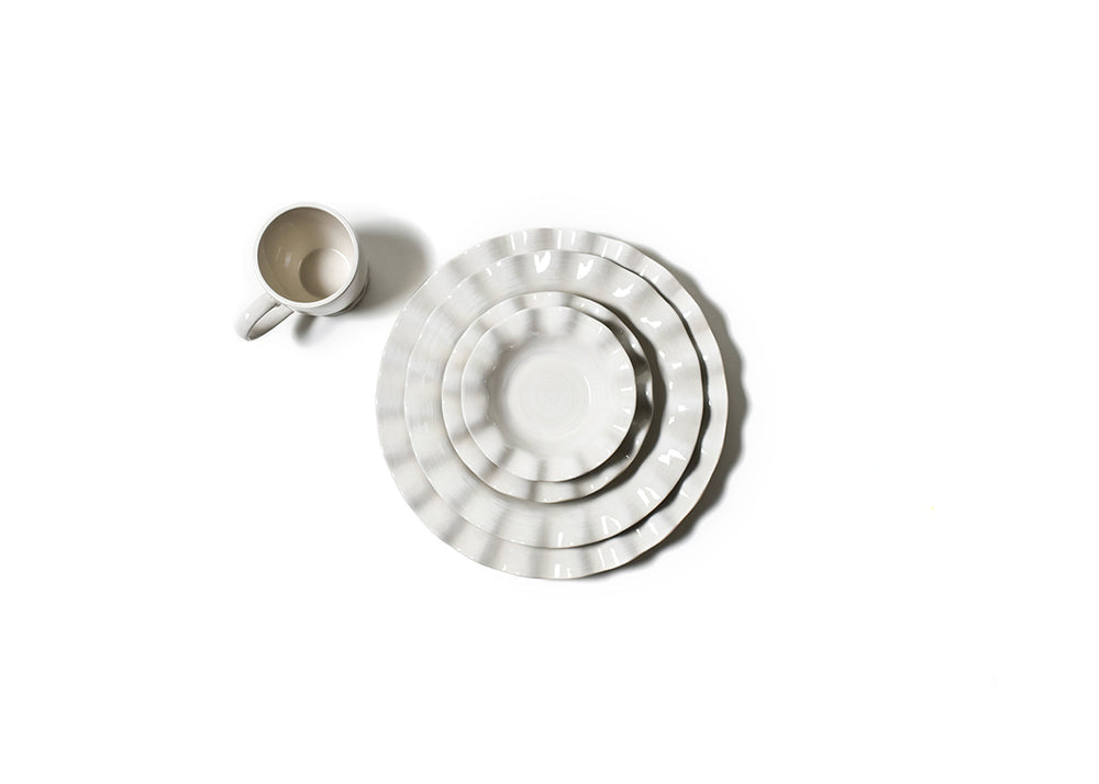 Signature White Ruffle Round Platter