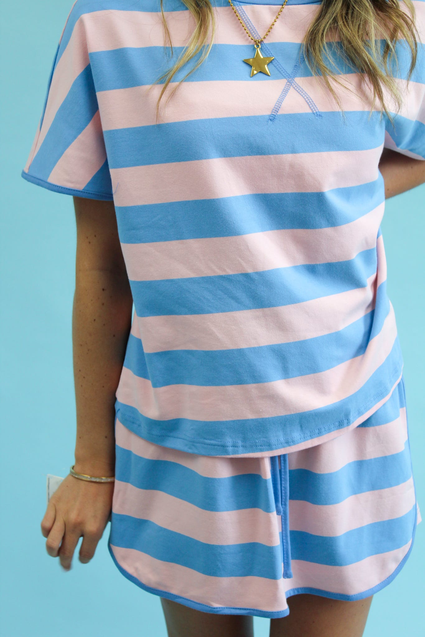Sunny Skies Stripe Shorts Set