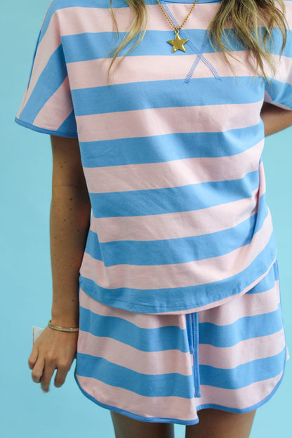 Sunny Skies Stripe Shorts Set