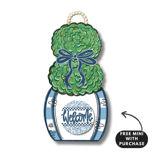Blue and White Front Door Hanger