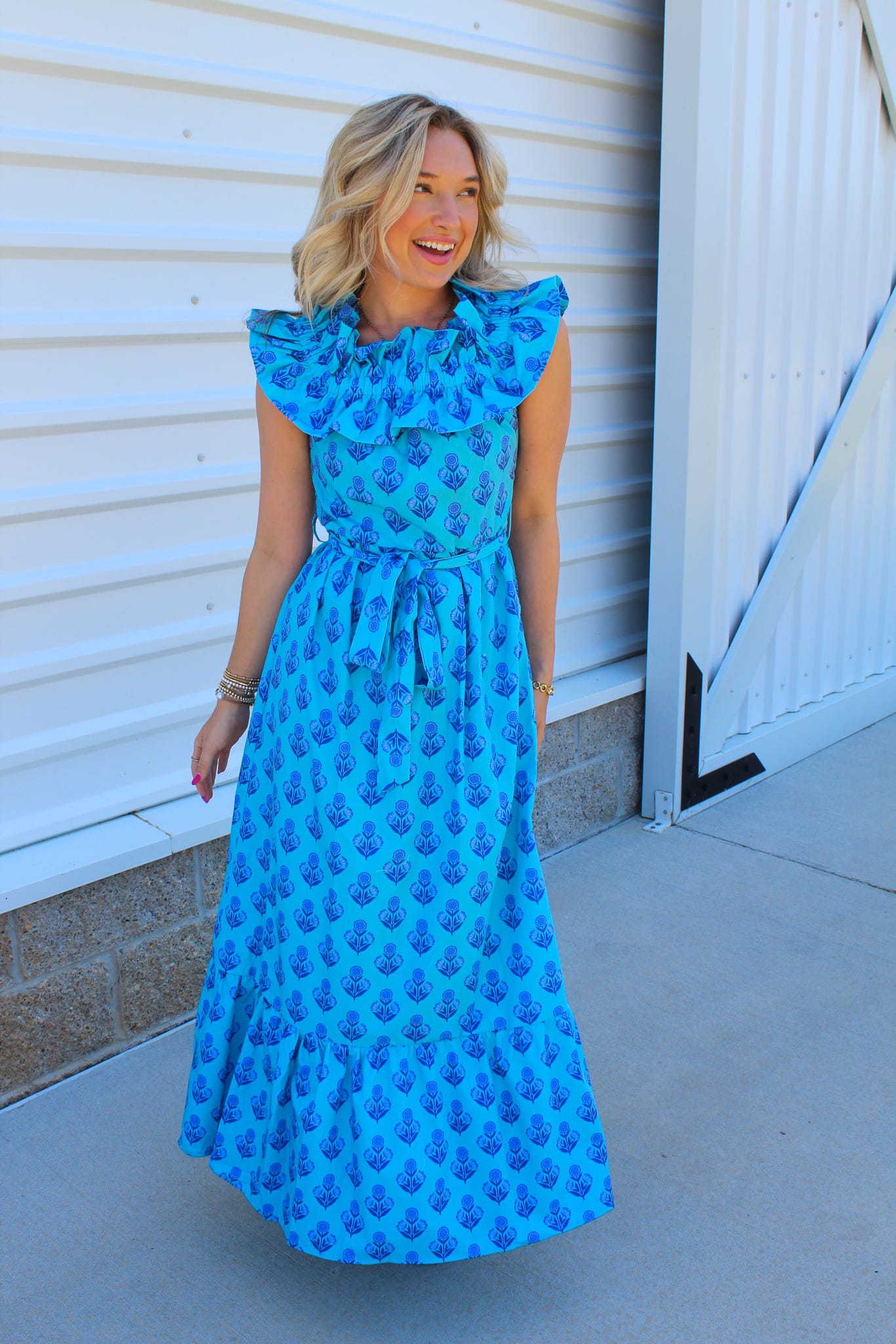 Seabreeze Amalfi Blue Tiered Maxi Dress