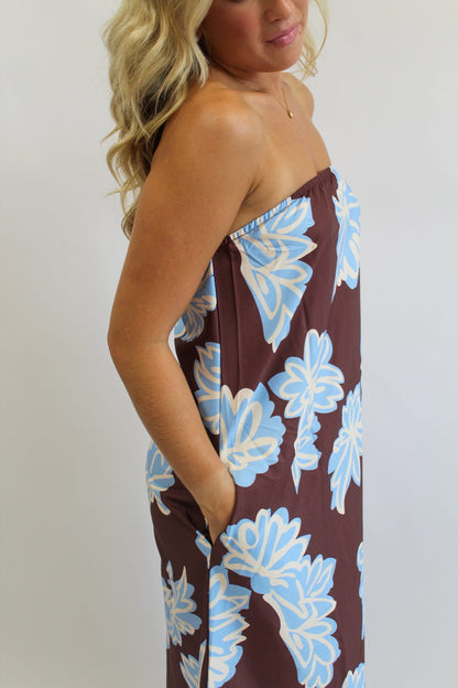 Eyes on You Strapless Maxi Dress