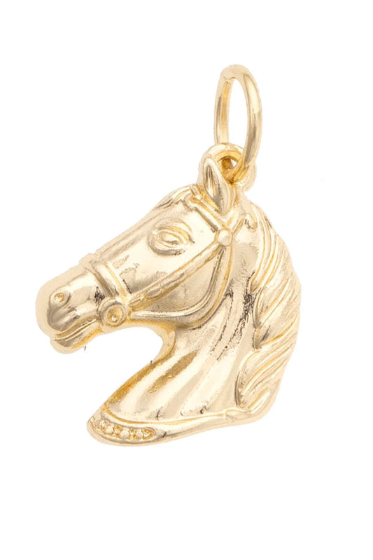 Horse head Charm in Shiny Gold