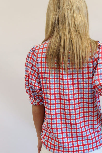 Top Elaine Gingham Red/Blue