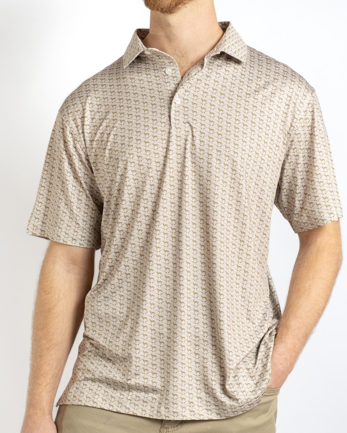 Men's Bird Dog Performance Polo Tan/Multi