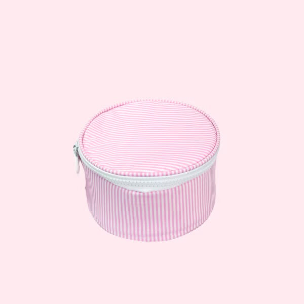 6" Pink Preppy Stripe Button Bag