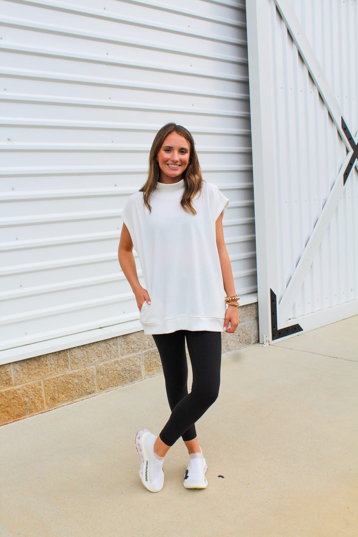 Cloud Nine Mock Neck Top - White