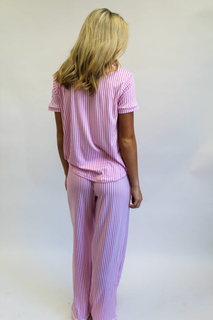 Pinstripe Sleep Pants Pink/White