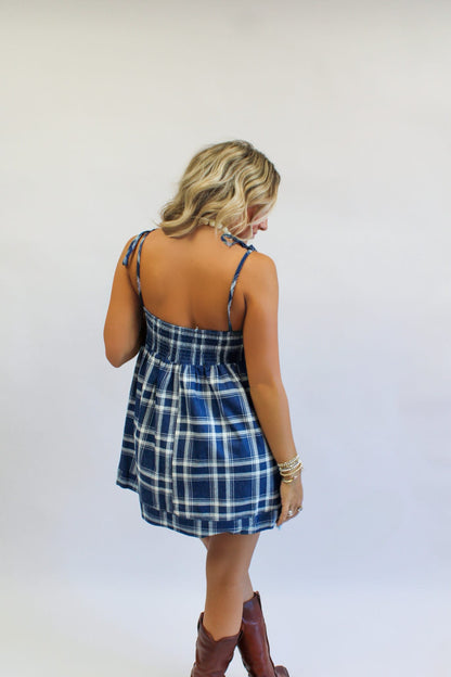 Punting Time Plaid Mini Dress