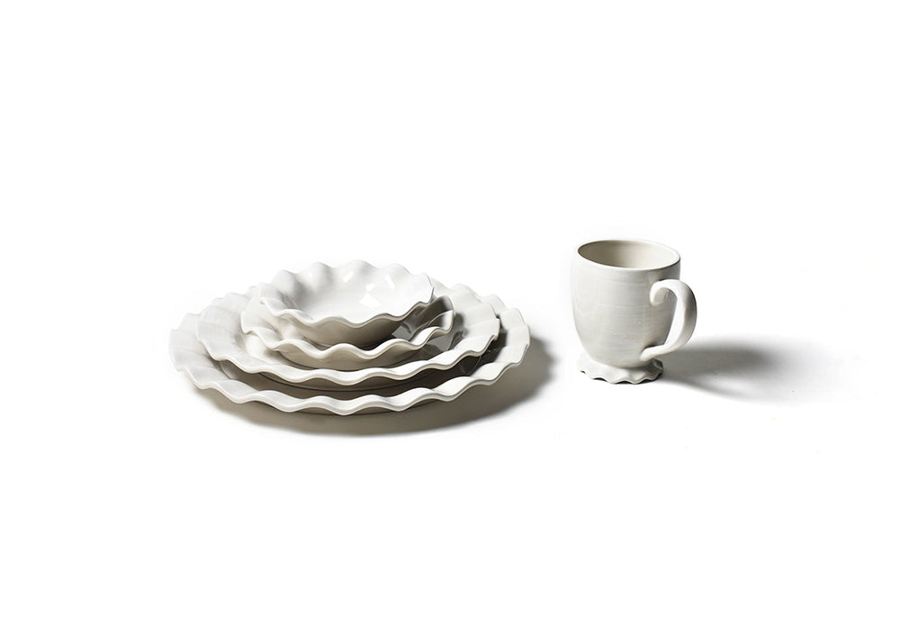 Signature White Ruffle Round Platter